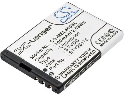 3.7V, 700mAh, Li-ion Battery fits Mobistel, El460, El460 Dual, 2.59Wh
