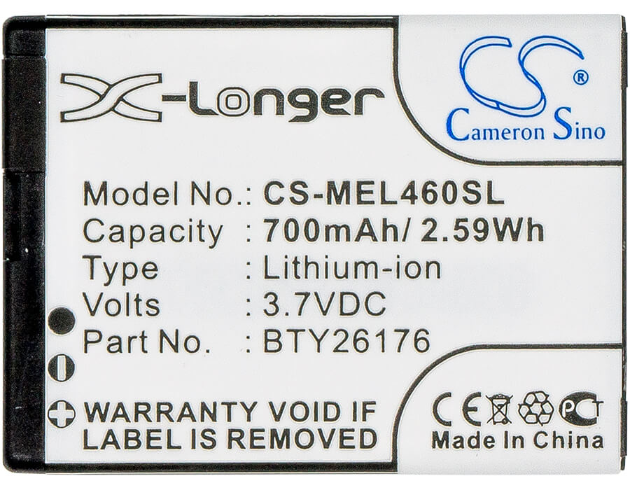 3.7V, 700mAh, Li-ion Battery fits Mobistel, El460, El460 Dual, 2.59Wh