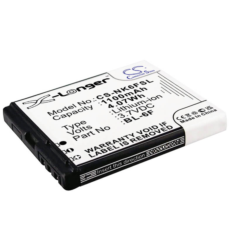 3.7V, 1100mAh, Li-ion Battery fits Nokia, N78, N79, 4.07Wh