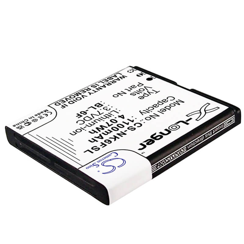 3.7V, 1100mAh, Li-ion Battery fits Nokia, N78, N79, 4.07Wh
