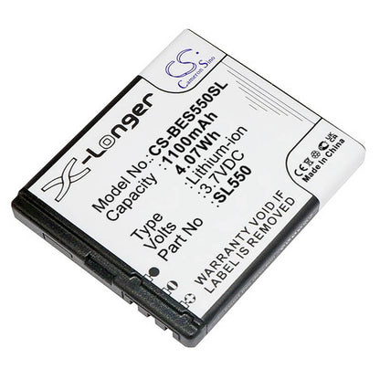3.7V, 1100mAh, Li-ion Battery fits Bea-fon, Sl550, 4.07Wh