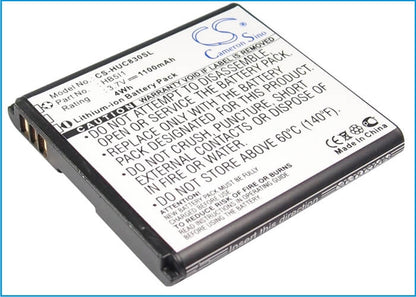 3.7V, 1100mAh, Li-ion Battery fits Huawei, Boulder, C6110, 4.07Wh
