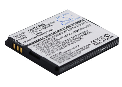 3.7V, 550mAh, Li-ion Battery fits Zte, A711, A933, 2.035Wh