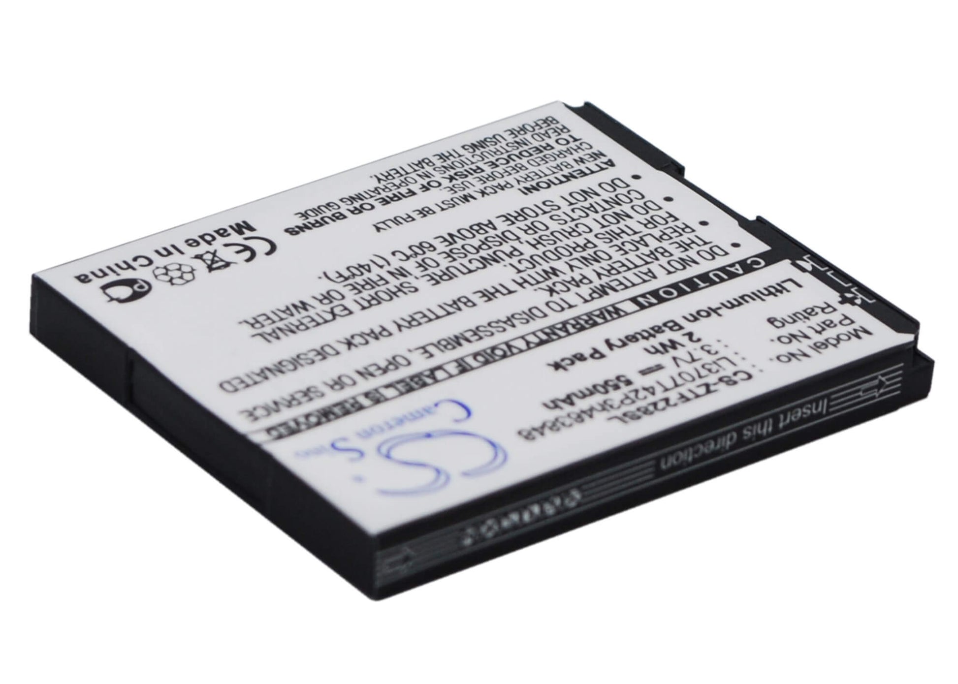 3.7V, 550mAh, Li-ion Battery fits Benq, 228, T60, 2.035Wh