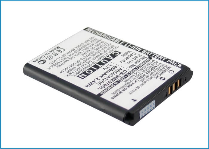 3.7V, 650mAh, Li-ion Battery fits Samsung, Sgh-b110, Sgh-e570, 2.405Wh