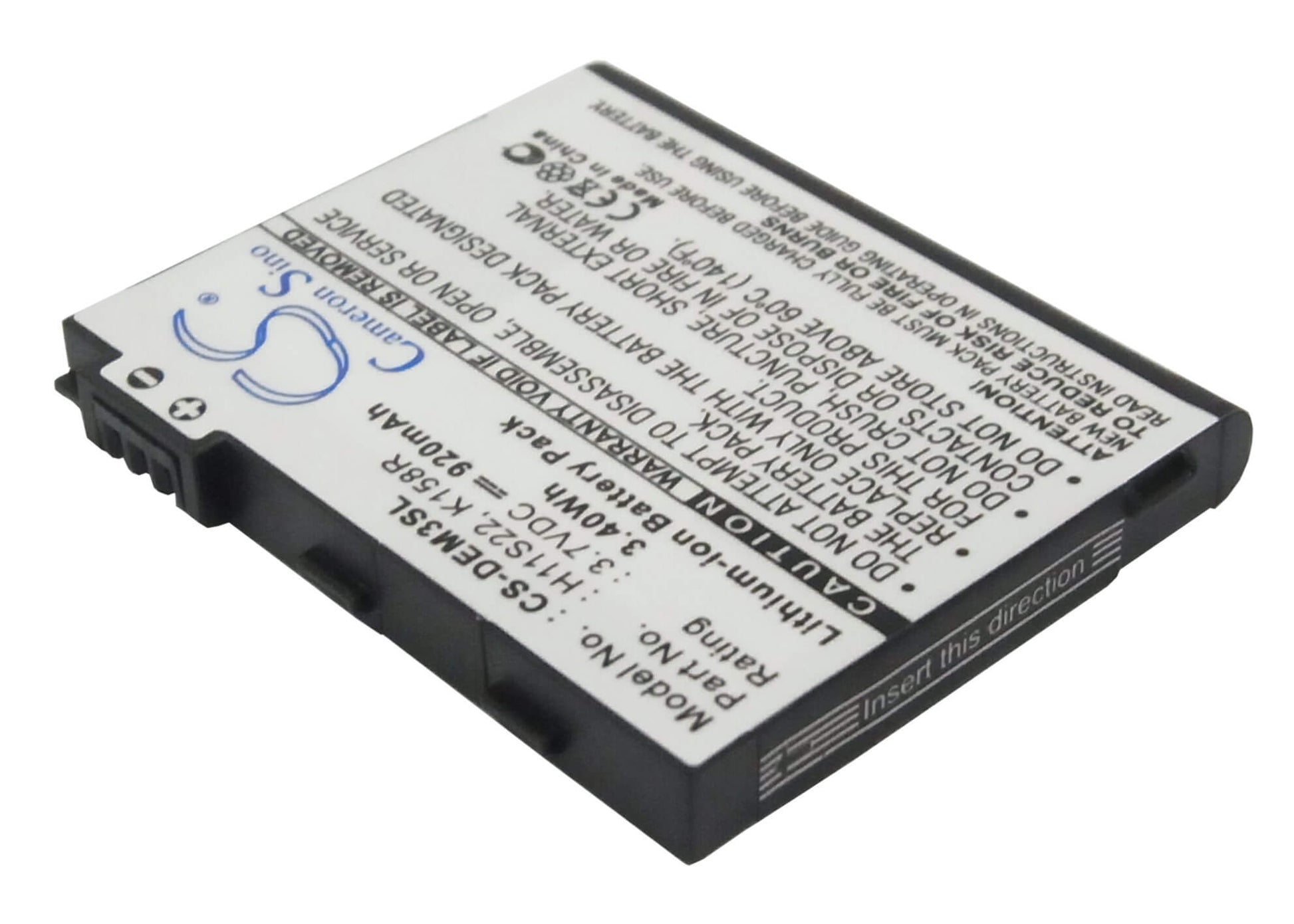 3.7V, 920mAh, Li-ion Battery fits Dell, Aero, Mini 3, 3.404Wh