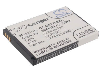 3.7V, 600mAh, Li-ion Battery fits Itt, Easy 7, 2.22Wh