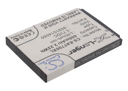 3.7V, 600mAh, Li-ion Battery fits Itt, Easy 7, 2.22Wh