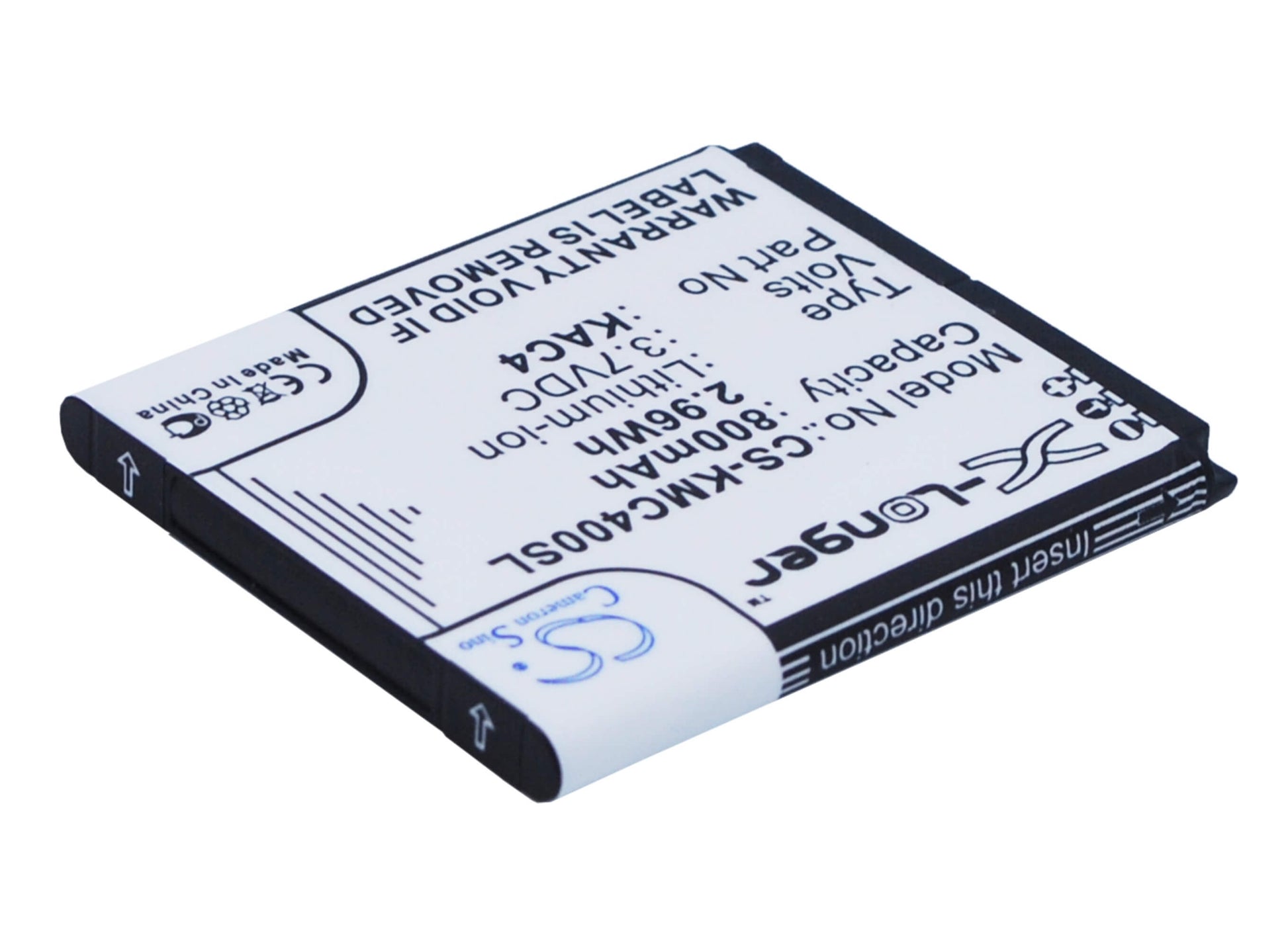 3.7V, 800mAh, Li-ion Battery fits Kazam, Life C4, Life Senioren C4, 2.96Wh