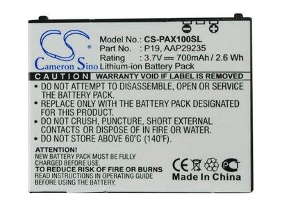 3.7V, 700mAh, Li-ion Battery fits Panasonic, P-01a, P-02a, 2.59Wh