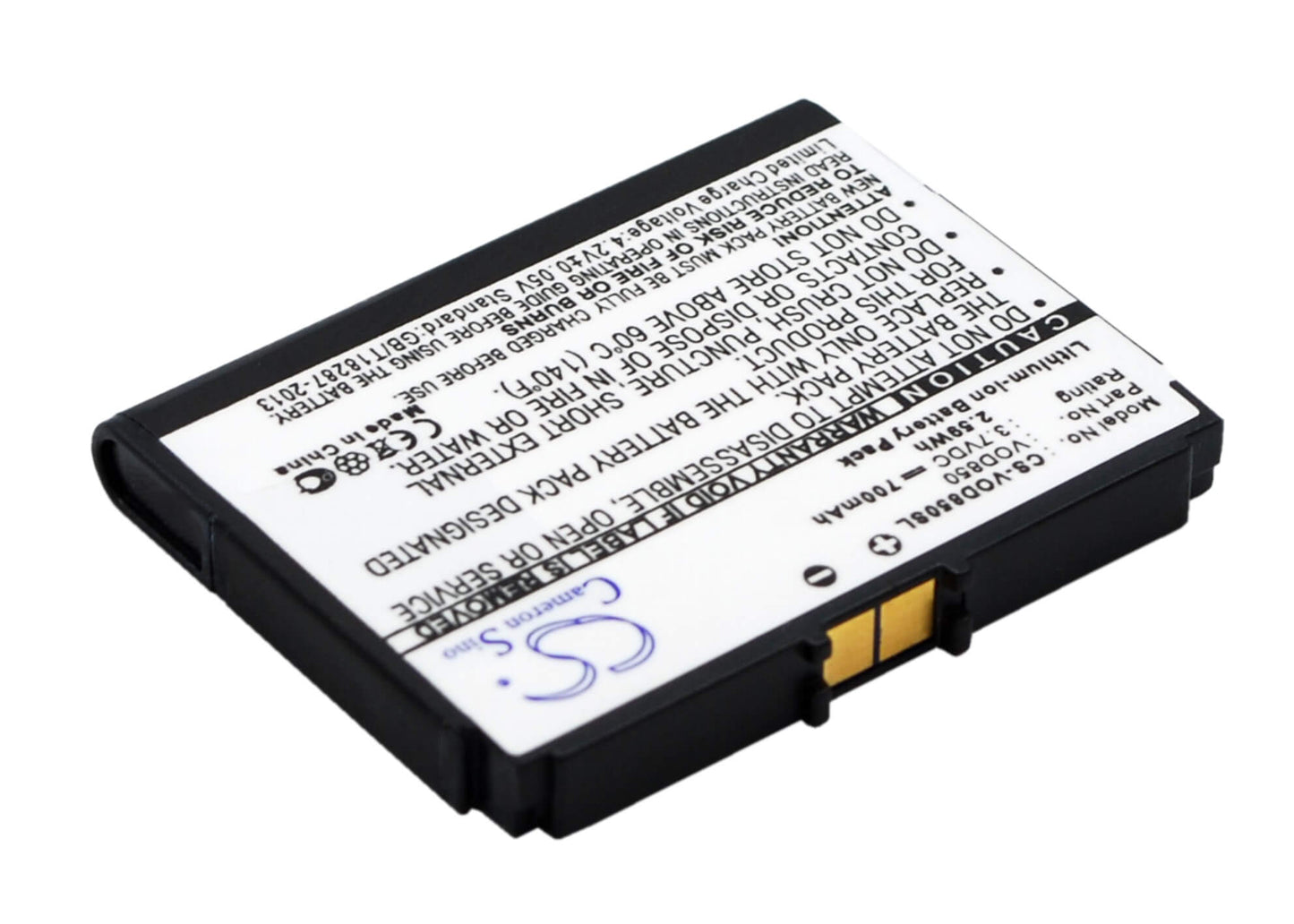 3.7V, 700mAh, Li-ion Battery fits Vodafone, 850, Vf850, 2.59Wh