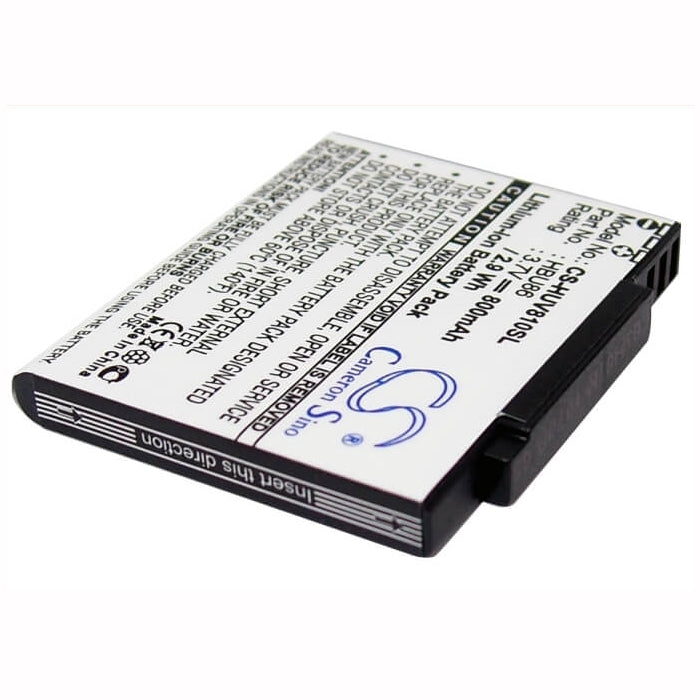 3.7V, 800mAh, Li-ion Battery fits Huawei, T7200, U7200, 2.96Wh