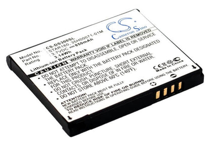 3.7V, 850mAh, Li-ion Battery fits Htc, Erato, S411, 3.145Wh