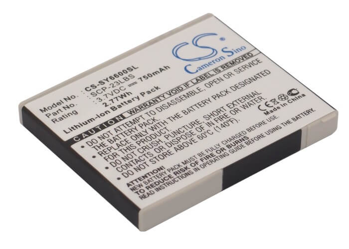 3.7V, 750mAh, Li-ion Battery fits Sanyo, Katana 6600, Scp-6600, 2.775Wh