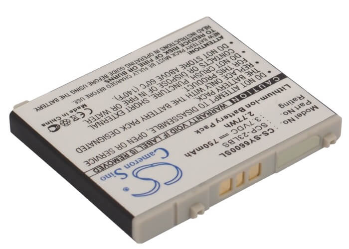 3.7V, 750mAh, Li-ion Battery fits Sanyo, Katana 6600, Scp-6600, 2.775Wh