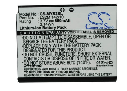 3.7V, 850mAh, Li-ion Battery fits Sagem, P-phone, Puma Phone, 3.145Wh