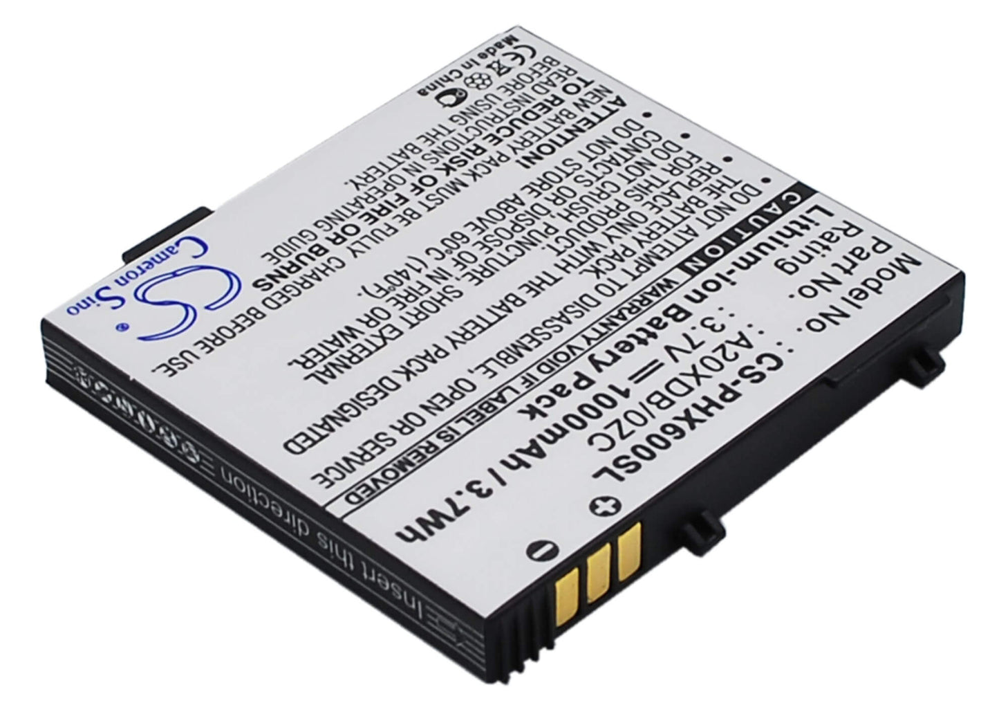 3.7V, 1000mAh, Li-ion Battery fits Philips, Xenium X600, 3.7Wh