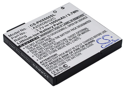 3.7V, 1000mAh, Li-ion Battery fits Philips, Xenium X600, 3.7Wh