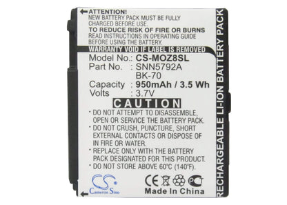 3.7V, 950mAh, Li-ion Battery fits T-mobile, Sidekick Slide, 3.515Wh