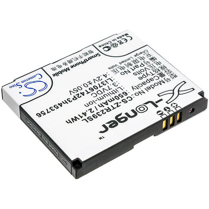 3.7V, 650mAh, Li-ion Battery fits Zte, R239, 2.405Wh