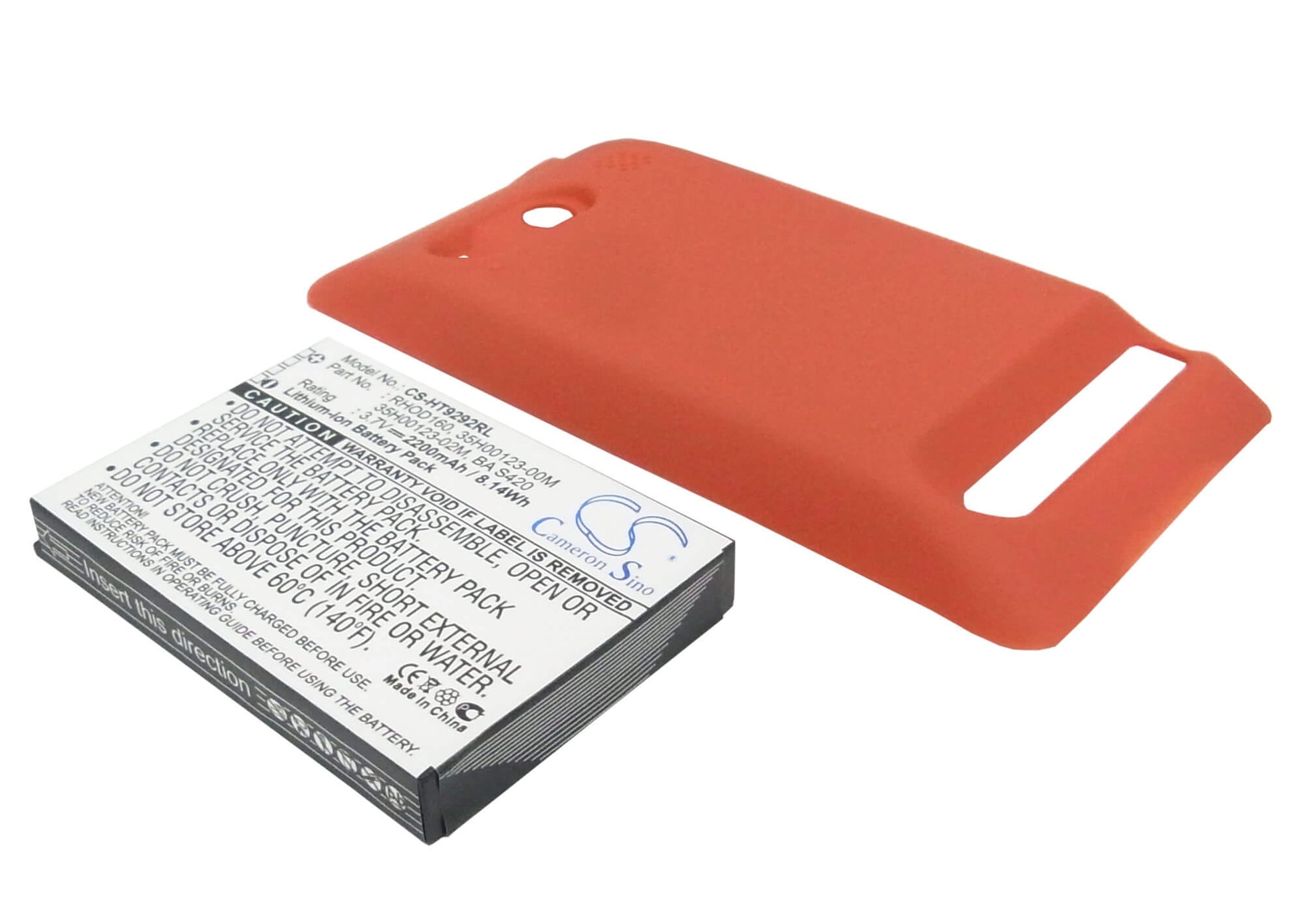 Red, 3.7V, 2200mAh, Li-ion Battery fits Sprint, A9292, Evo 4g, 8.14Wh