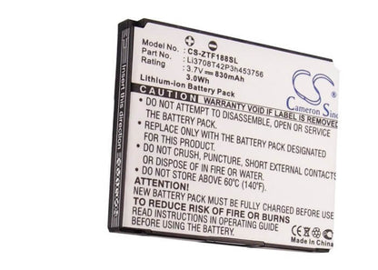 3.7V, 830mAh, Li-ion Battery fits Verizon, F350, 3.071Wh