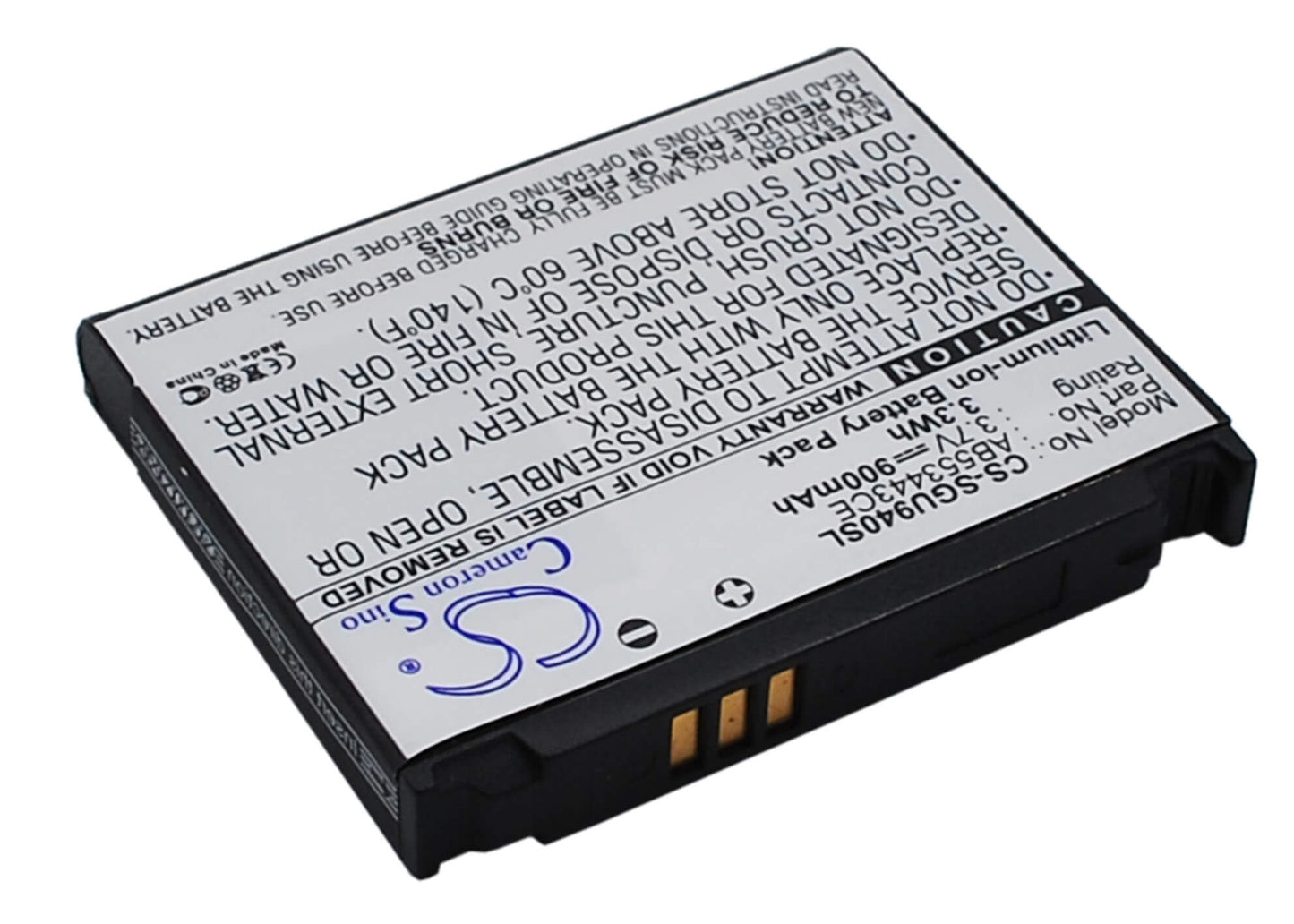 3.7V, 900mAh, Li-ion Battery fits Samsung, Glyde U940, Sgh-u940, 3.33Wh