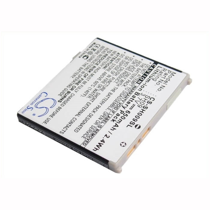 3.7V, 650mAh, Li-ion Battery fits Sharp, Sh902isl, Sh903i, 2.405Wh