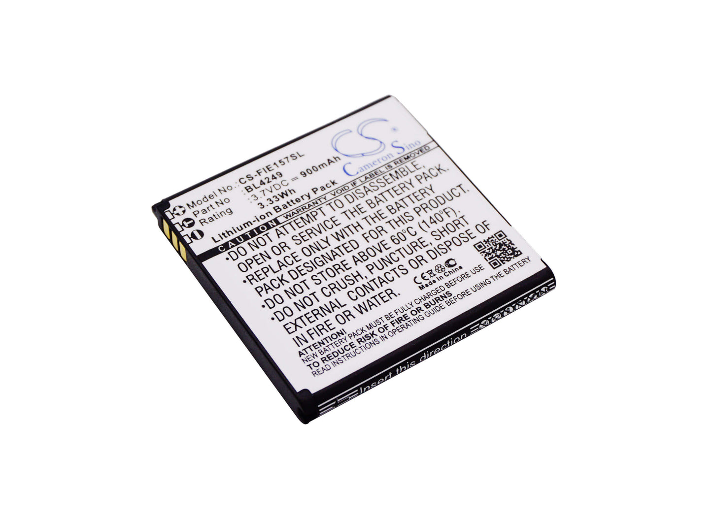 3.7V, 900mAh, Li-ion Battery fits Fly, E145tv, E157, 3.33Wh