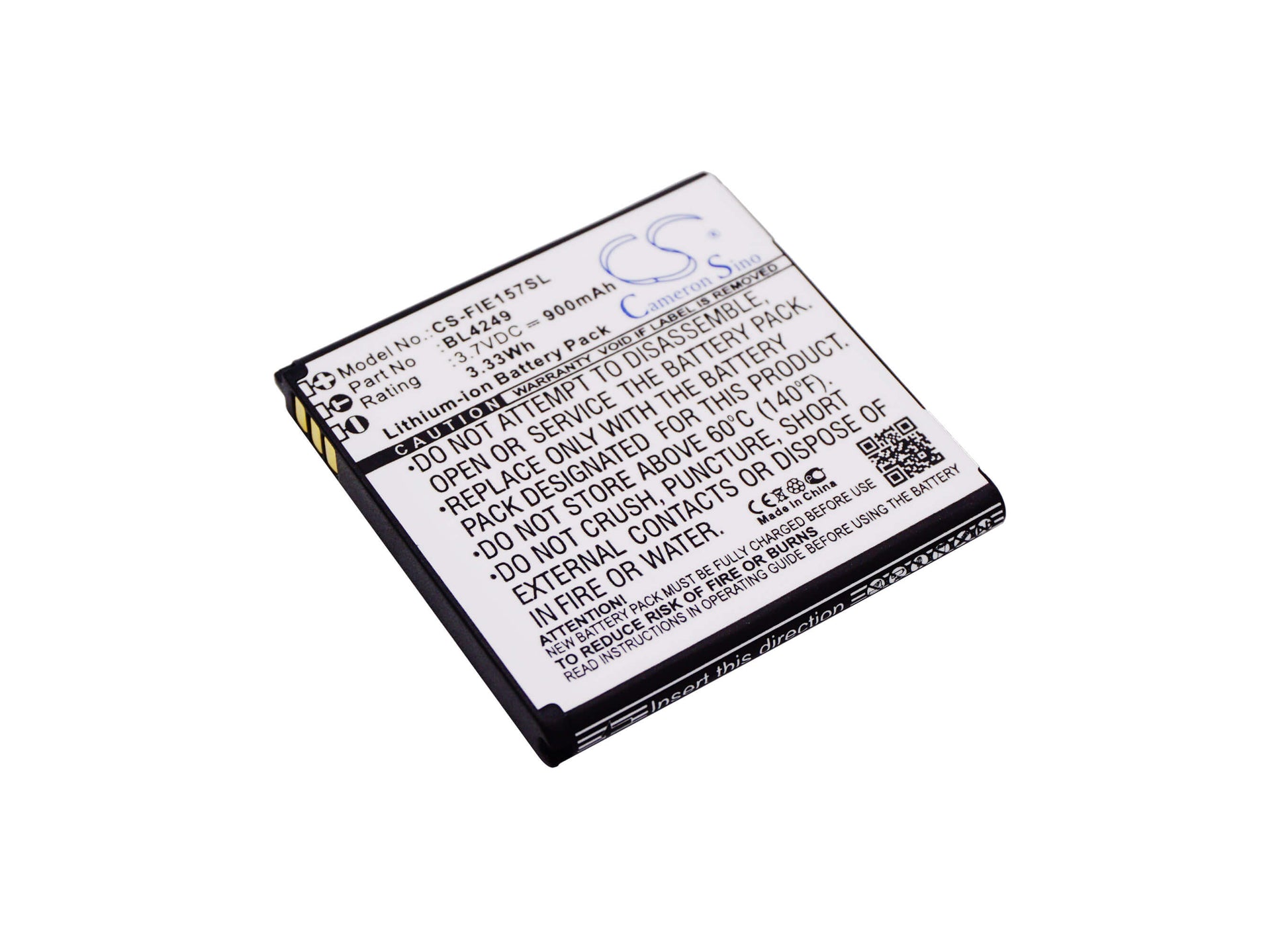 3.7V, 900mAh, Li-ion Battery fits Fly, E145tv, E157, 3.33Wh
