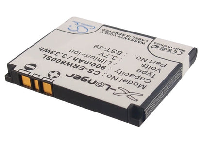 3.7V, 900mAh, Li-ion Battery fits Sony Ericsson, Equinox, J110a, 3.33Wh