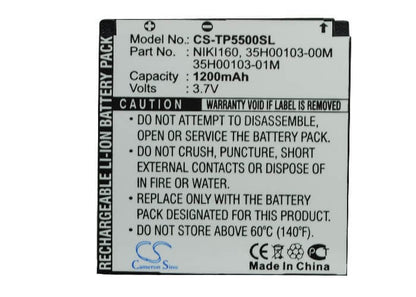 3.7V, 1200mAh, Li-Polymer Battery fits Htc, Neon 300, Nike, 4.44Wh