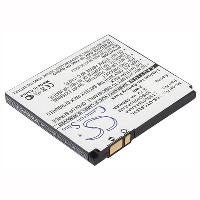 3.7V, 550mAh, Li-ion Battery fits Alcatel, Elle No3, One Touch C825, 2.035Wh