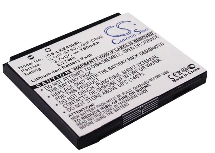 3.7V, 750mAh, Li-ion Battery fits Lg, Kb6100, Ke820, 2.775Wh