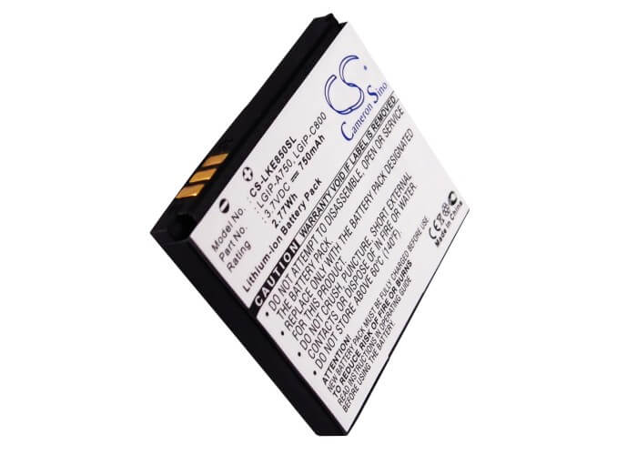 3.7V, 750mAh, Li-ion Battery fits Lg, Kb6100, Ke820, 2.775Wh