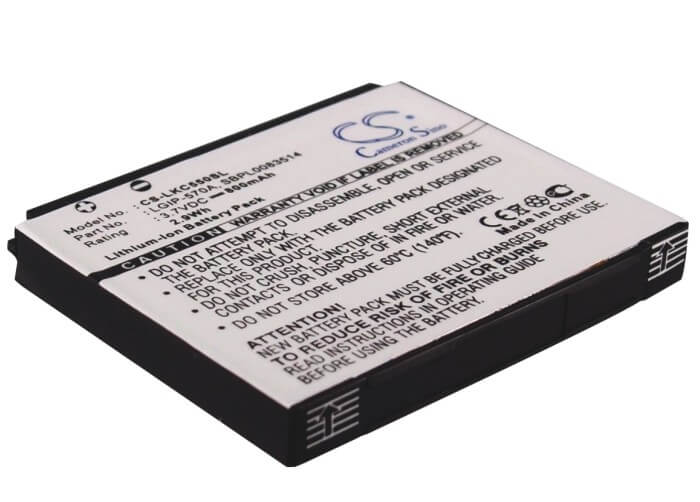 3.7V, 800mAh, Li-ion Battery fits Lg, Cf750, Cookie Plus, 2.96Wh