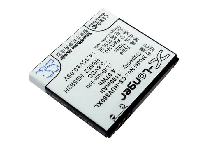 3.7V, 1100mAh, Li-ion Battery fits Huawei, C5900, C5990, 4.07Wh