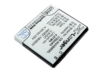 3.7V, 1100mAh, Li-ion Battery fits Huawei, C5900, C5990, 4.07Wh