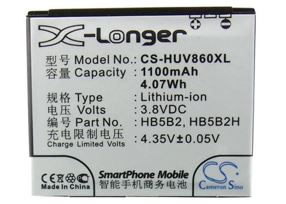 3.7V, 1100mAh, Li-ion Battery fits Esia, Qwerty Mini, 4.07Wh