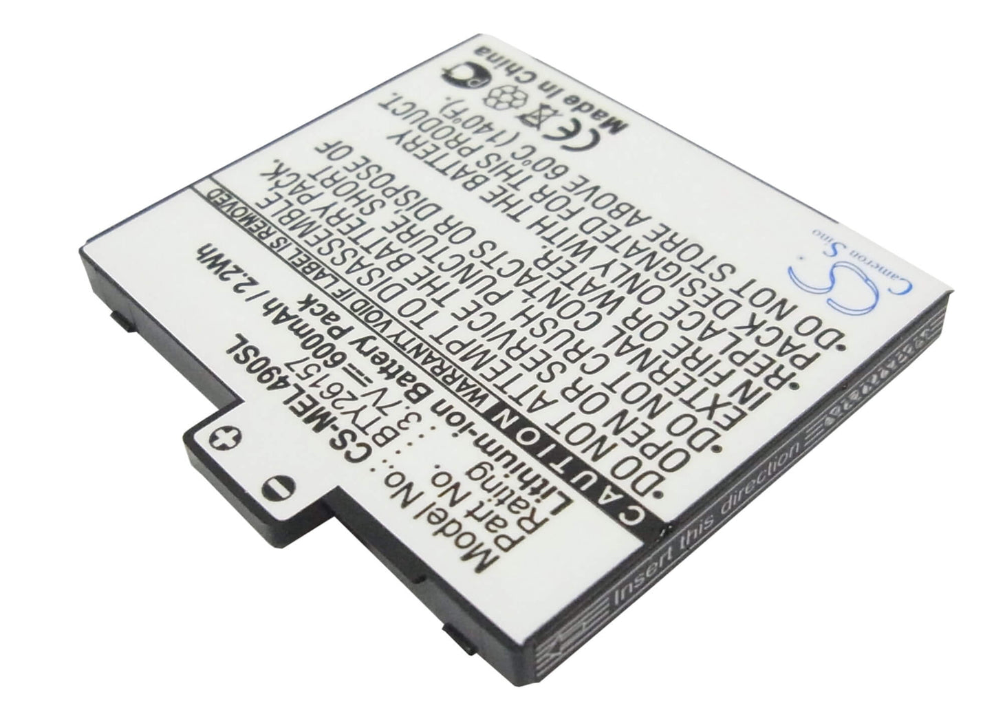 3.7V, 600mAh, Li-ion Battery fits Emporia, Elson El490, 2.22Wh