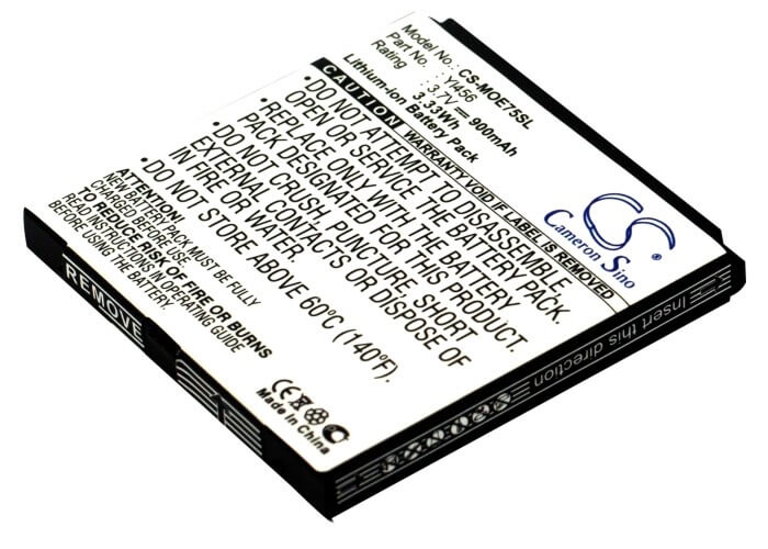 3.7V, 900mAh, Li-ion Battery fits Motorola, Ve75, 3.33Wh