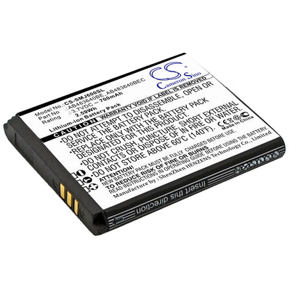 3.7V, 700mAh, Li-ion Battery fits Samsung, B3210 Corby Txt, Corby Txt, 2.59Wh