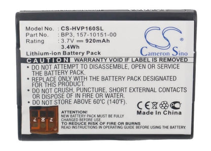 3.7V, 920mAh, Li-ion Battery fits Hp, P160u, P160ueu, 3.404Wh