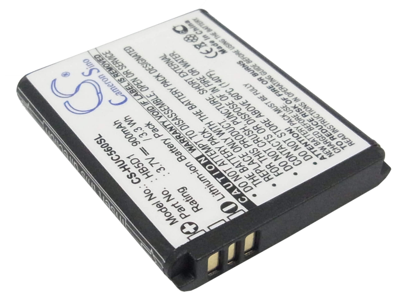 3.7V, 900mAh, Li-ion Battery fits Huawei, C5110, C5600, 3.33Wh