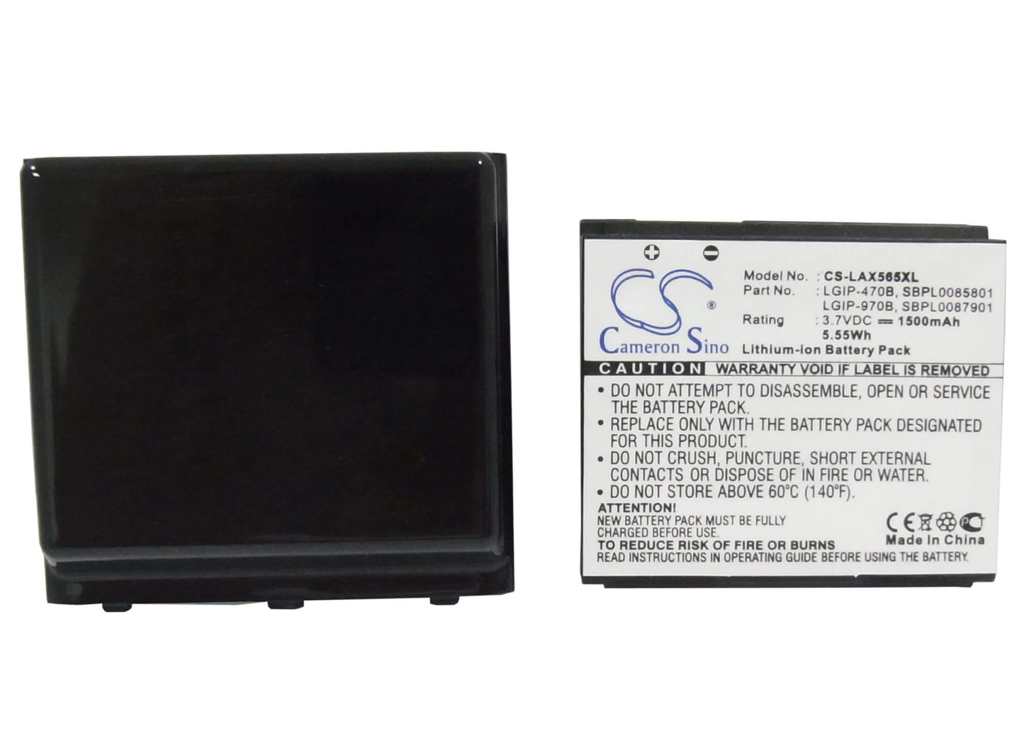 3.7V, 1150mAh, Li-ion Battery fits Lg, Ax565, Lx570, 4.255Wh