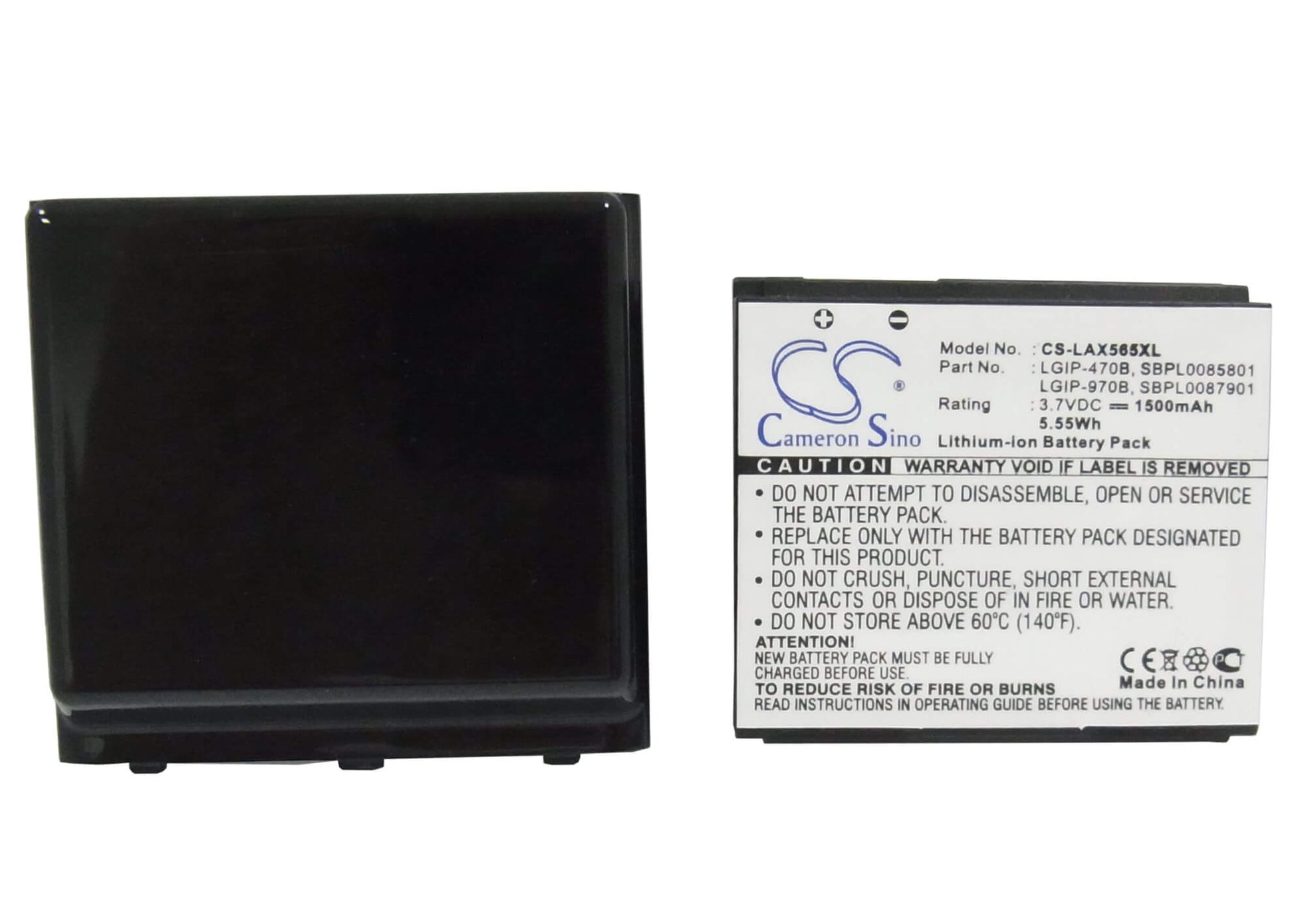3.7V, 1150mAh, Li-ion Battery fits Lg, Ax565, Lx570, 4.255Wh