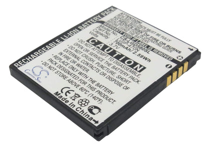 3.7V, 700mAh, Li-ion Battery fits Lg, Gd580, Gd580 Lollitop, 2.59Wh