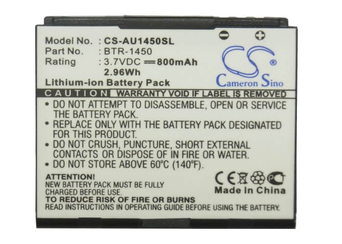 3.7V, 800mAh, Li-ion Battery fits Audiovox, 1450m Super Slice, Cdm-1450, 2.96Wh