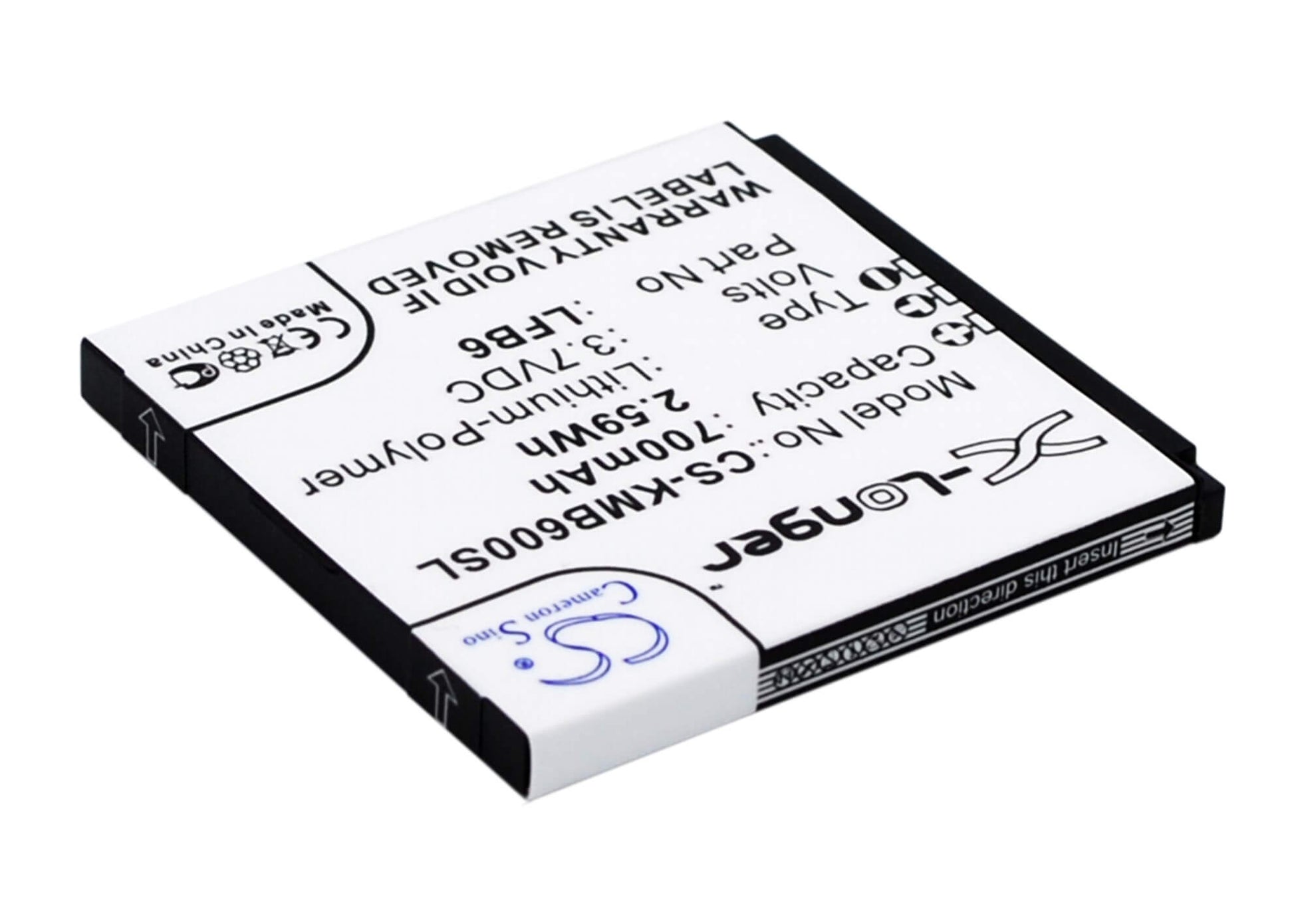 3.7V, 700mAh, Li-ion Battery fits Kazam, Life B6, 2.59Wh