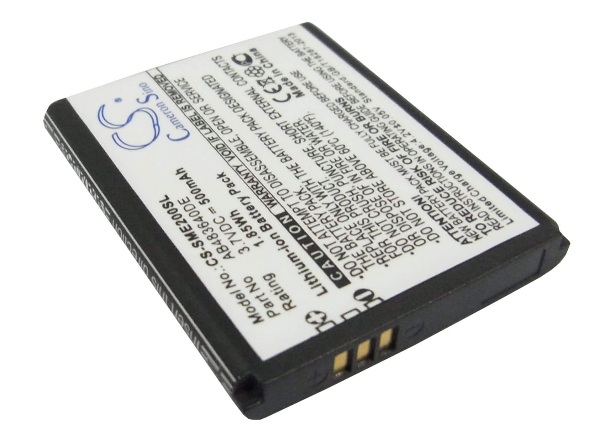 3.7V, 500mAh, Li-ion Battery fits Samsung, E200 Eco, Sch-s259, 1.85Wh